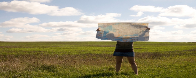 Image of woman looking at map